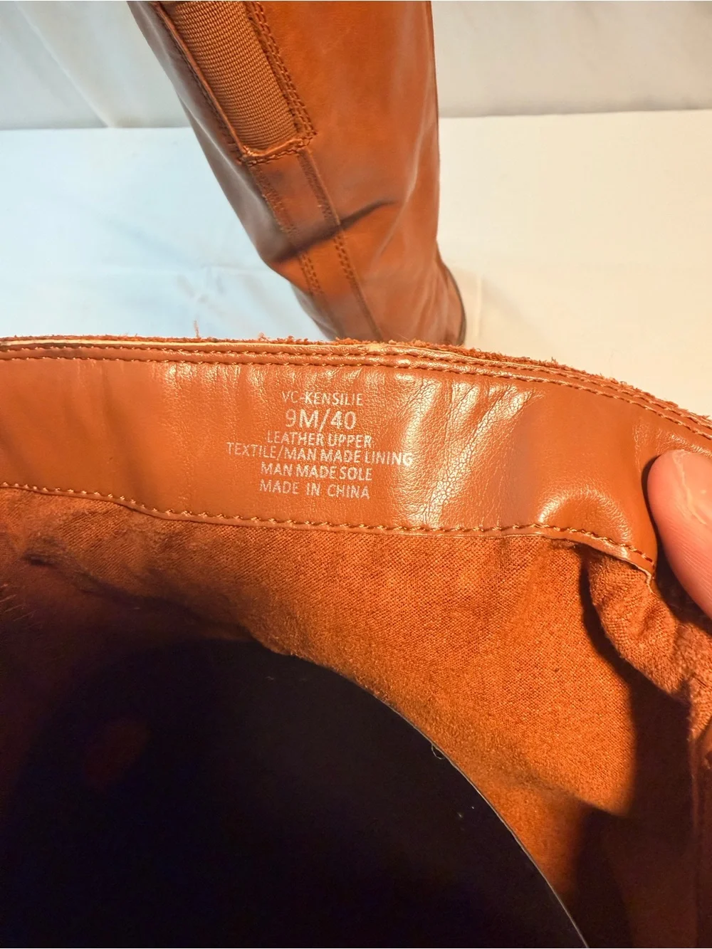 Vince Camuto VC-Kensile Women's Brown Leather Knee High Zip Riding Boots US 9